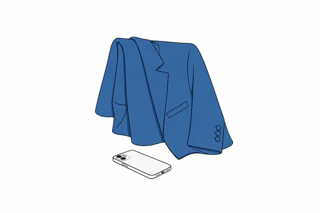 椅子の背に重ねた服と伏せたスマホの挿絵